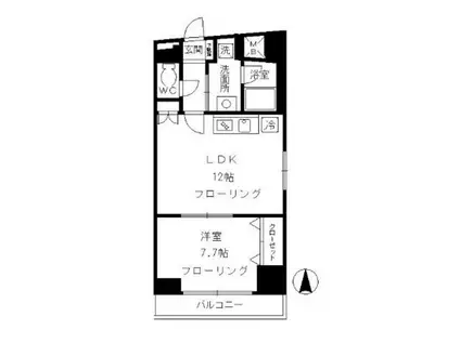ローズガーデン(1LDK/2階)の間取り写真