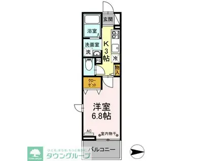 ビューテラス(1K/3階)の間取り写真