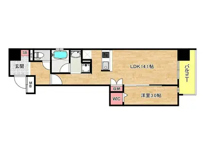 PARK LANE KUJO(1LDK/5階)の間取り写真