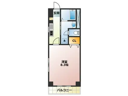 メゾンカルム(1K/3階)の間取り写真