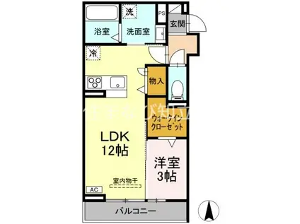 ソル・クラ―ト(1LDK/2階)の間取り写真