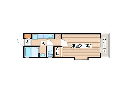 グランツ・Y(1K/1階)の間取り写真