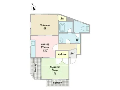 トレミー根岸(2DK/2階)の間取り写真