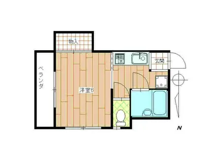 北川ビル(1K/3階)の間取り写真