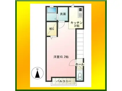 サンライズ花小金井(1K/2階)の間取り写真