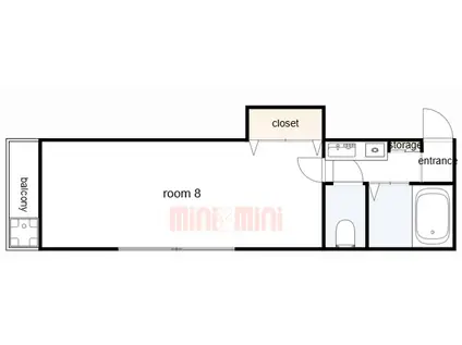 プチエミナール I(ワンルーム/2階)の間取り写真