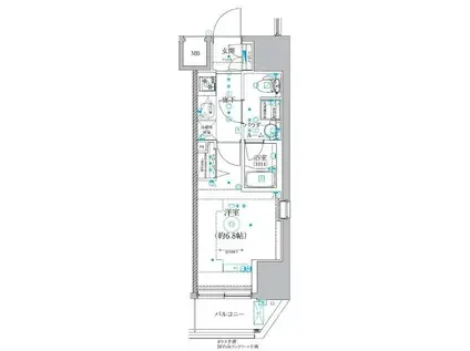 クオリタス品川南(1K/12階)の間取り写真
