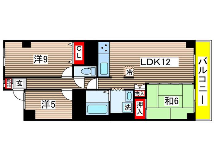 サンマンション御器所(3LDK/5階)の間取り写真