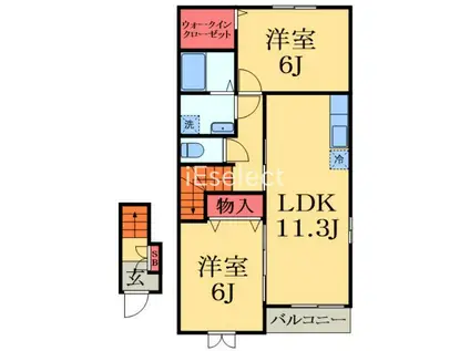 パッハロ・アスール(2LDK/2階)の間取り写真