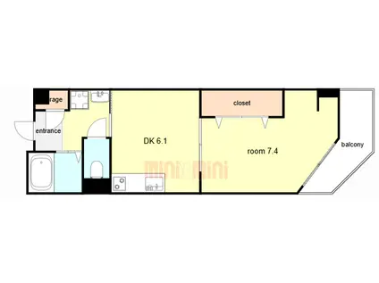 フェニーチェ・II(1DK/8階)の間取り写真