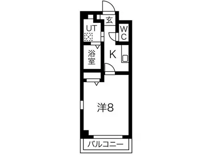プリミエールI・T(1K/2階)の間取り写真