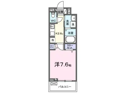 メルヴェーユ浅間(1K/3階)の間取り写真