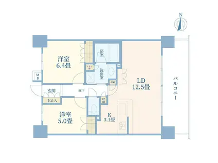 アデニウム新小岩(2LDK/3階)の間取り写真