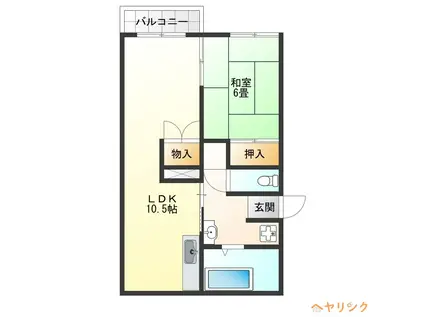 パークサイド清洲(2DK/2階)の間取り写真