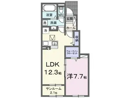 アティラン(1LDK/1階)の間取り写真