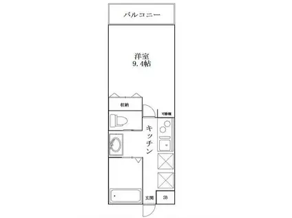 センチュリーオークビー棟(1K/2階)の間取り写真
