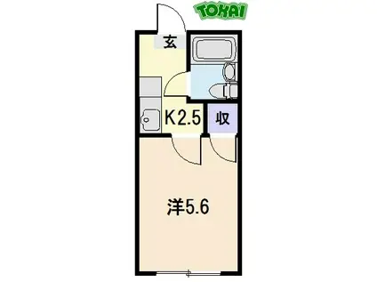 メゾンドフルール I(1K/1階)の間取り写真