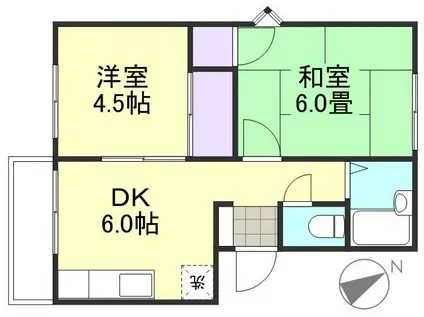 ファミール貝原A(2DK/2階)の間取り写真