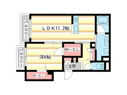 グラン アミューズ(1LDK/2階)の間取り写真