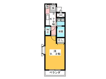 サンテラス東本郷(1K/4階)の間取り写真