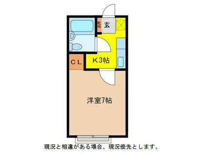 グランステージ長野(1K/1階)の間取り写真