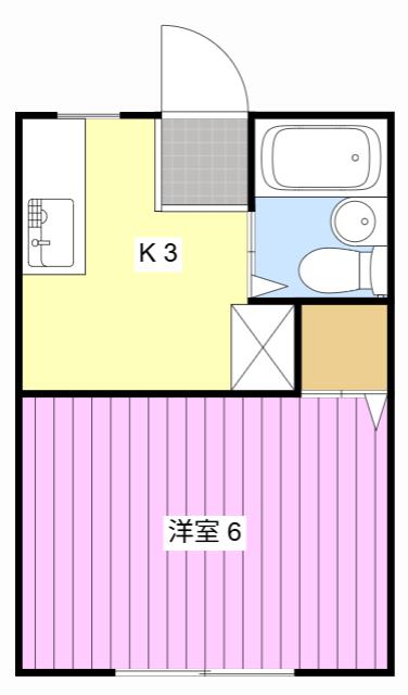 サンシティ嶺田A(1K/1階)の間取り写真