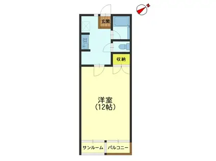 パティオ五福(1K/1階)の間取り写真