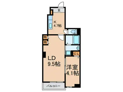 LEE FRERE 加美(1LDK/1階)の間取り写真