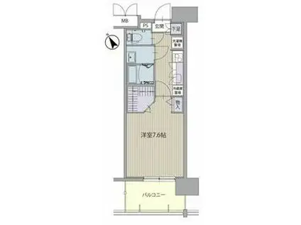 パルティール神宮南(1K/13階)の間取り写真