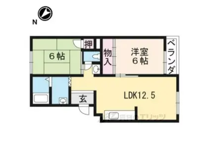 ヴァンベール平井(2LDK/3階)の間取り写真