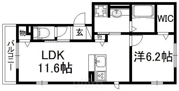 カノープス醍醐(1LDK/1階)の間取り写真