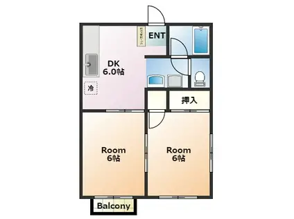 ピュアタウン上新井A(2DK/1階)の間取り写真