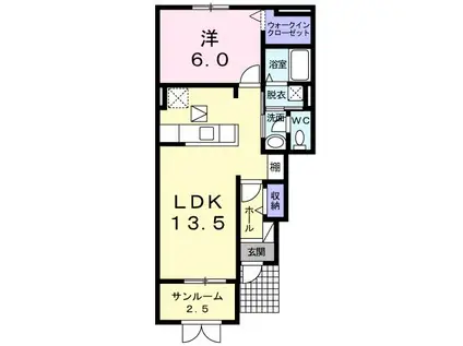 レジェンドI(1LDK/1階)の間取り写真