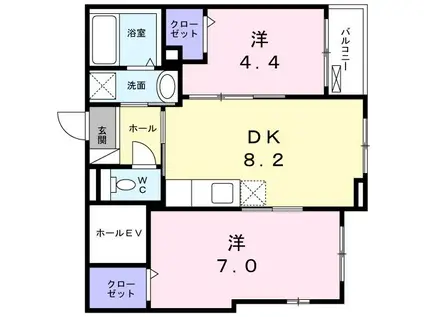エピナール津田(2DK/2階)の間取り写真