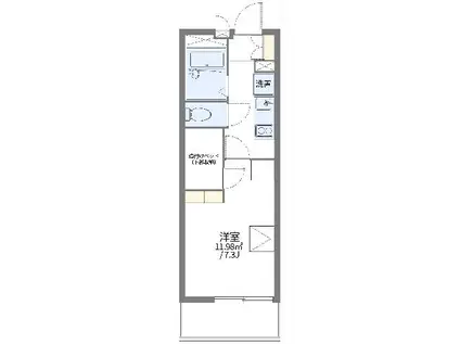 レオパレスソレイユIII(1K/3階)の間取り写真