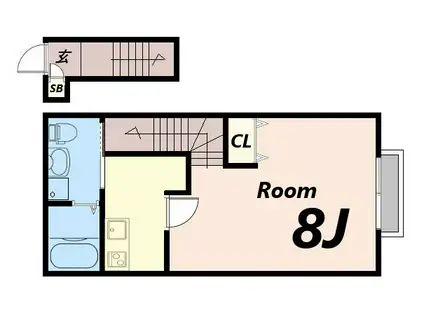 MOMENT・COCO(1K/1階)の間取り写真
