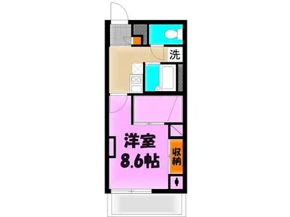 フラワーマンション(1K/1階)の間取り写真