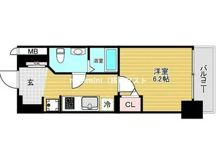 エグゼ大阪CITY ZWEI(1K/9階)の間取り写真