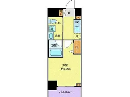 ステージグランデ本千葉(1K/13階)の間取り写真