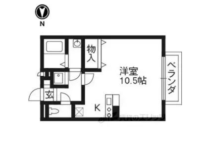 アムール西桂(ワンルーム/1階)の間取り写真