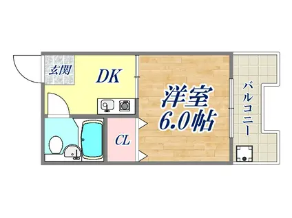 ヴィラプレミエール(1DK/3階)の間取り写真