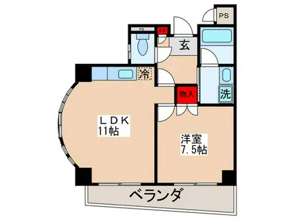 ビアンドルミール(1LDK/3階)の間取り写真