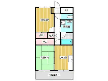 アーテム大橋I(2DK/3階)の間取り写真