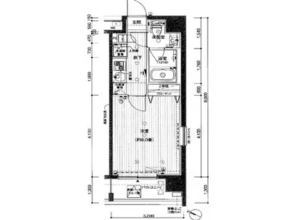 プレール・ドゥーク桜新町(1K/7階)の間取り写真