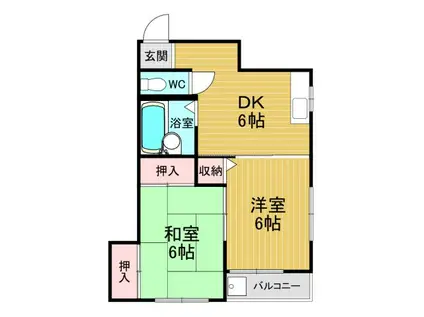 GDC旭ヶ丘(2DK/3階)の間取り写真