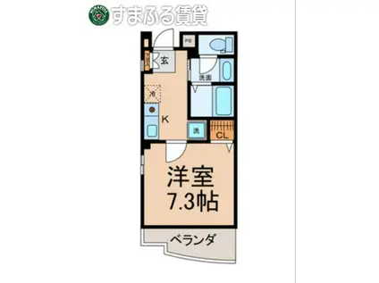 グレースエヌ(1K/2階)の間取り写真
