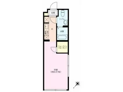 EDIT新宿富久町(ワンルーム/4階)の間取り写真