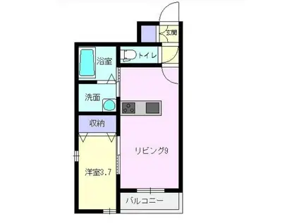 ドルチェ・ヴィータ伊万里C(1LDK/1階)の間取り写真