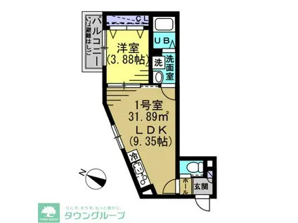 AJA京成大久保(1LDK/2階)の間取り写真