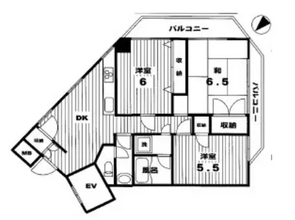 フラリッシュ(3DK/7階)の間取り写真